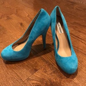 Steve Madden Teal Suede Heels Size 8